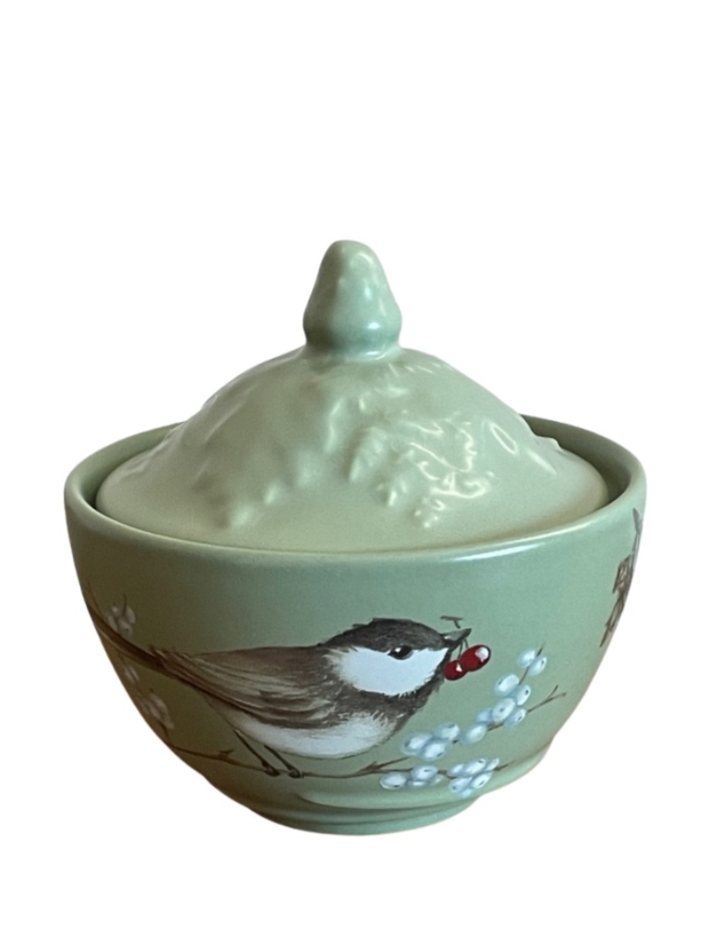 Pfaltzgraff Portfolio Winterwood Green Sugar Bowl & Lid